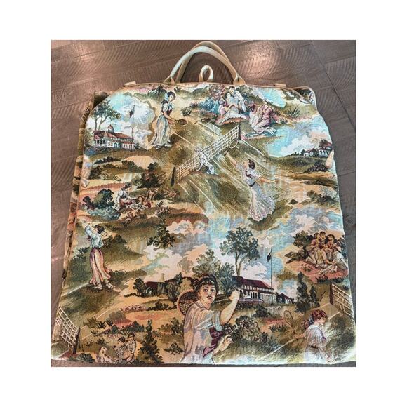 Vintage Talon Tapestry Zippered Garment Bag Luggage Cottage Core Feminine - Picture 7 of 10